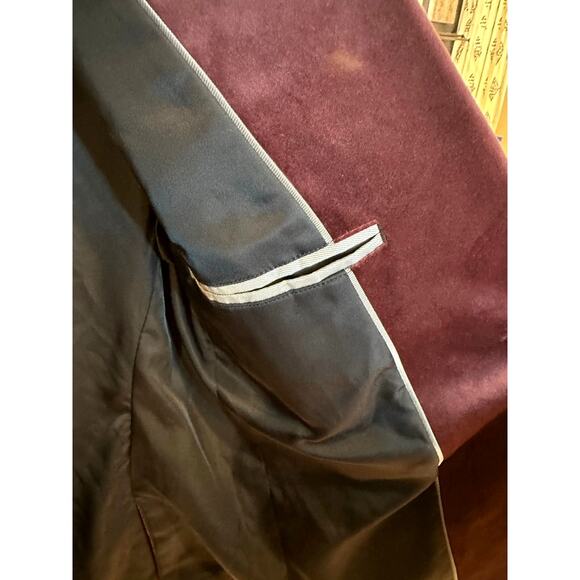 JF J. Ferrar Evening Edition Super Slim Velvet Blazer Jacket Merlot Red 40R - Picture 9 of 9